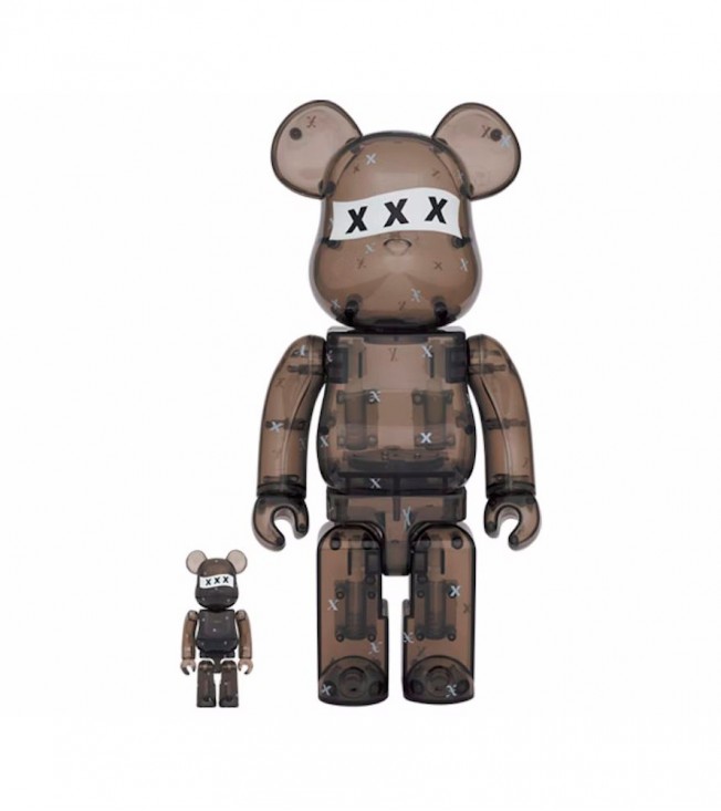 Bearbrick x GOD SELECTION XXX 100% & 400% Set Clear Black