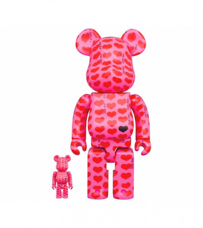 Bearbrick x Hide Pink Heart 100% & 400% Set