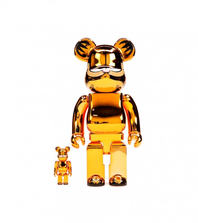 Bearbrick Garfield 100% & 400% Set Gold Chrome Ver.