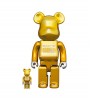 Bearbrick Medicom Toy 25th Anniversary 100% & 400% Set Gold Chrome