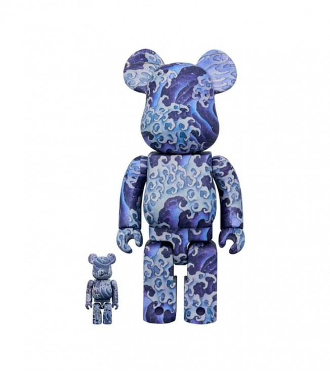 Bearbrick Katsushika Hokusai Kamimachi Festival Float Ceiling Painting "Otoko Nami" 100% & 400% Set