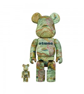 Bearbrick x atmos Aged Map 100% & 400% Set