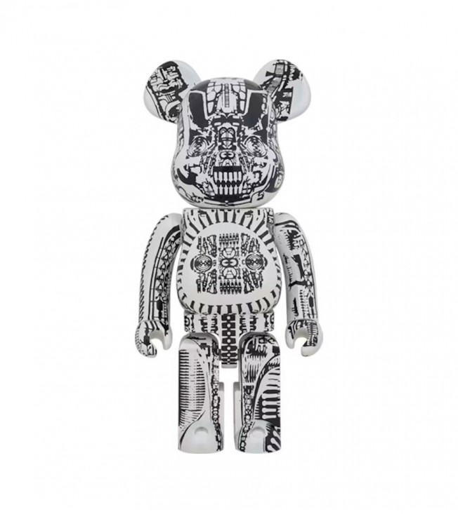 Bearbrick HR GIGER 1000% White Chrome