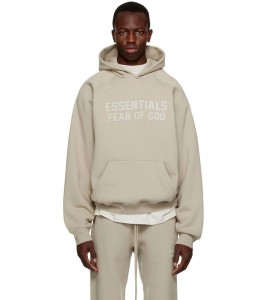 Fear Of God Essentials Gray Raglan Hoodie Seal