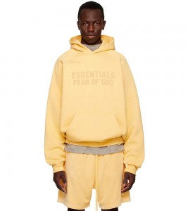 Fear Of God Essentials Yellow Raglan Hoodie Light tuscan