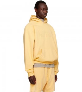 Fear Of God Essentials Yellow Raglan Hoodie Light tuscan - Фото №2