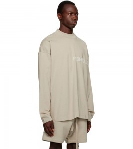 Fear Of God Essentials Gray Crewneck Long Sleeve T-Shirt Seal - Фото №2