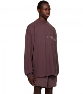 Fear Of God Essentials Purple Crewneck Long Sleeve T-Shirt Plum - Фото №2