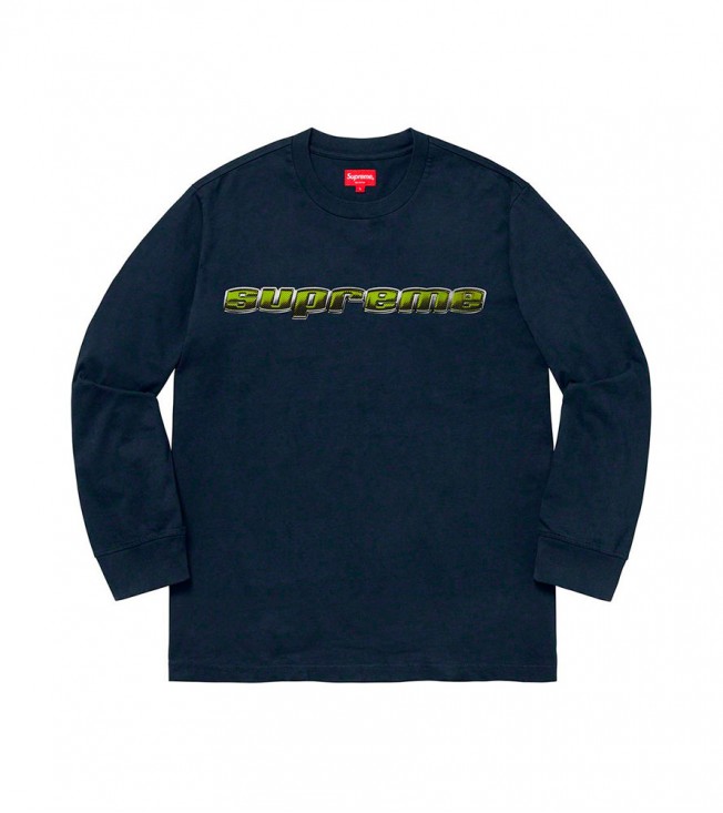 Supreme Chrome Logo Navy