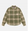 Stussy Heavy Washed Plaid Shirt Green