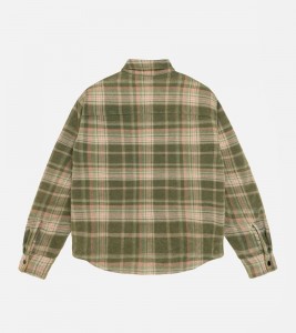 Stussy Heavy Washed Plaid Shirt Green - Фото №2