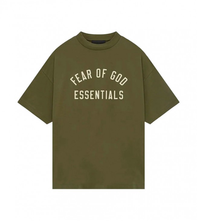 Fear Of God Essentials Jersey Crewneck Tee Military
