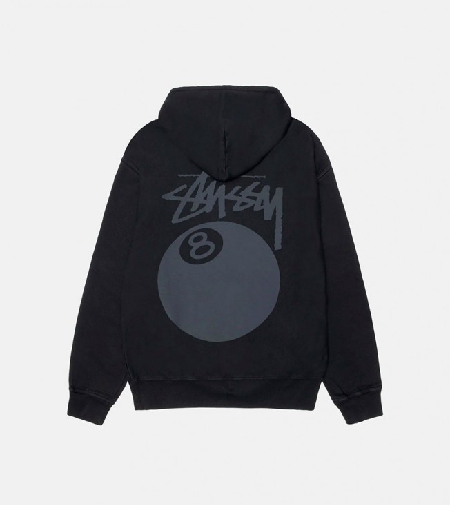 Stussy 8 Ball Hoodie Pigment Dyed Black