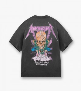 Represent X Metallica Justice T-shirt Stained Black - Фото №2