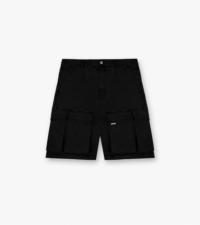 Represent Baggy Cotton Cargo Short Black