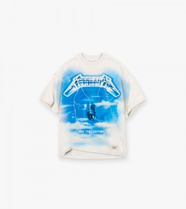 Represent X Metallica Ride The Lightning T-shirt Flat White