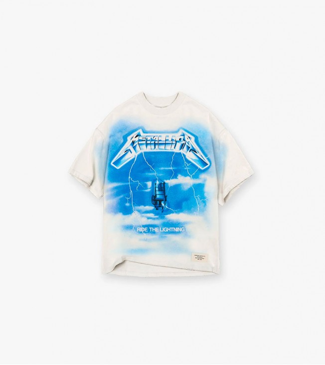 Represent X Metallica Ride The Lightning T-shirt Flat White