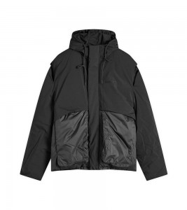 Represent Layered Hooded Puffer Jet Black