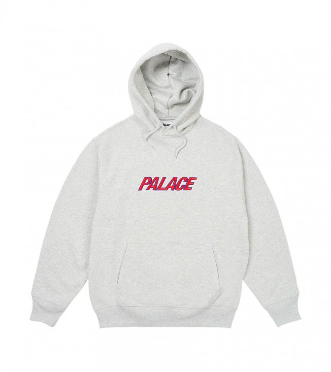 Palace Font Hood Grey Marl