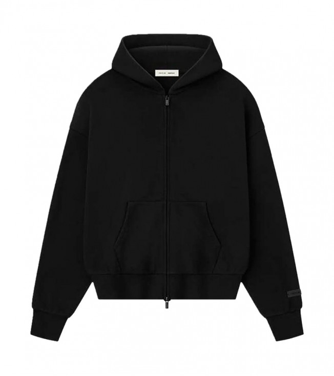 Fear Of God Essentials Classic Full Zip Hoodie Jet Black