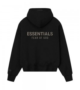 Fear Of God Essentials Classic Full Zip Hoodie Jet Black - Фото №2