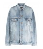 Balenciaga Large Fit Grafitti Denim Jacket Blue