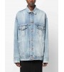 Balenciaga Large Fit Grafitti Denim Jacket Blue
