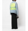 Balenciaga Large Fit Grafitti Denim Jacket Blue