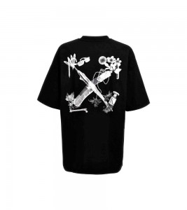 Off-white Scan Arrow Rain Drum T-shirt Black Oversize - Фото №2