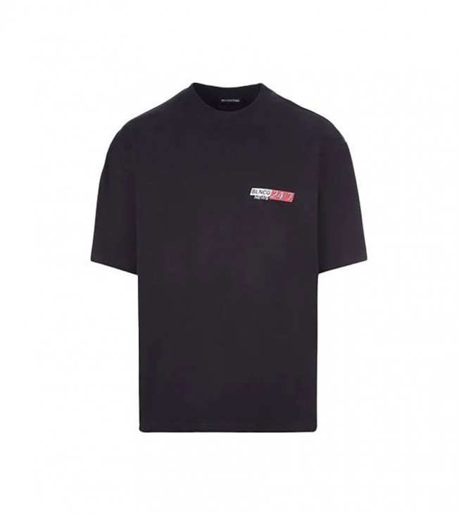 Balenciaga Medium Fit Blncg 24/7 T-shirt Black