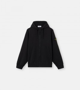 Stone Island Logo Patch Zip Black