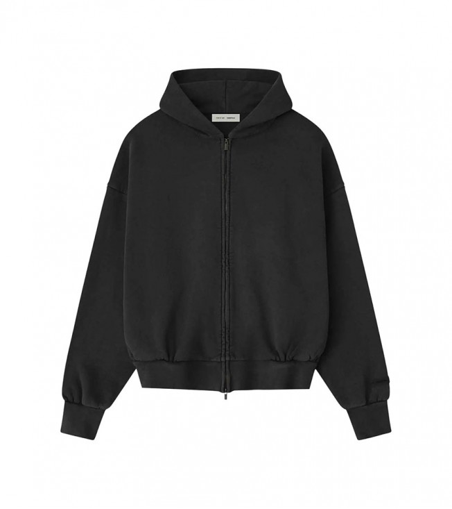 Fear Of God Essentials Zip Hoodie Vintage Black
