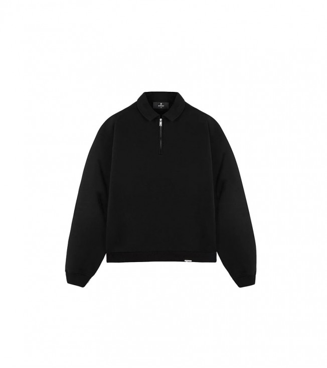 Represent Initial Boxy Quarter Zip Black