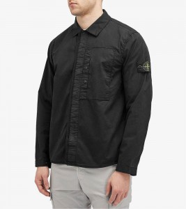 Stone Island Supima Cotton Twill Stretch-tc Overshirt Jacket Black - Фото №2