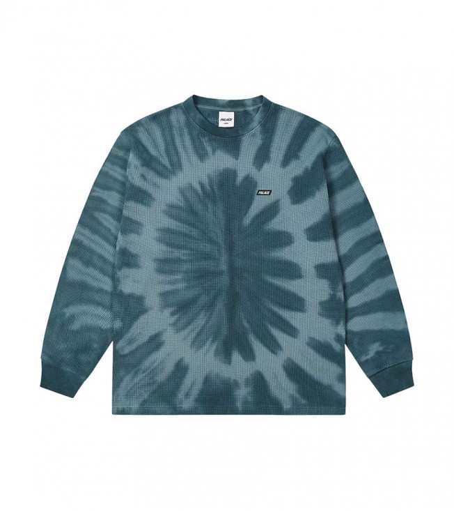 Palace Tie-dye Waffle Long-sleeve Navy