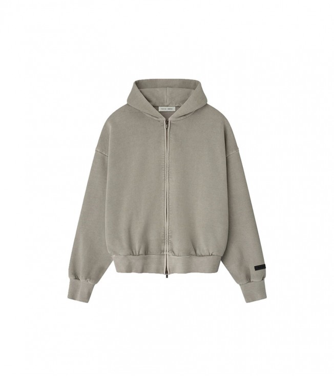 Fear Of God Essentials Zip Hoodie Smoke Grey