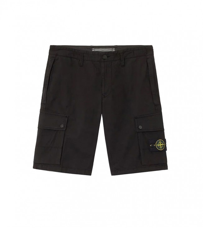 Stone Island Supima Cotton Twill Shorts Black