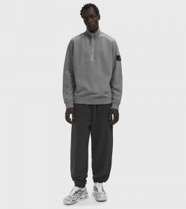 Stone Island Organic Cotton Fleece Pants Grey - Фото №2