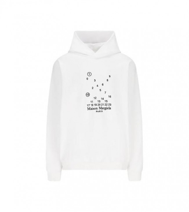 Maison Margiela Numbers Hooded Sweatshirt White
