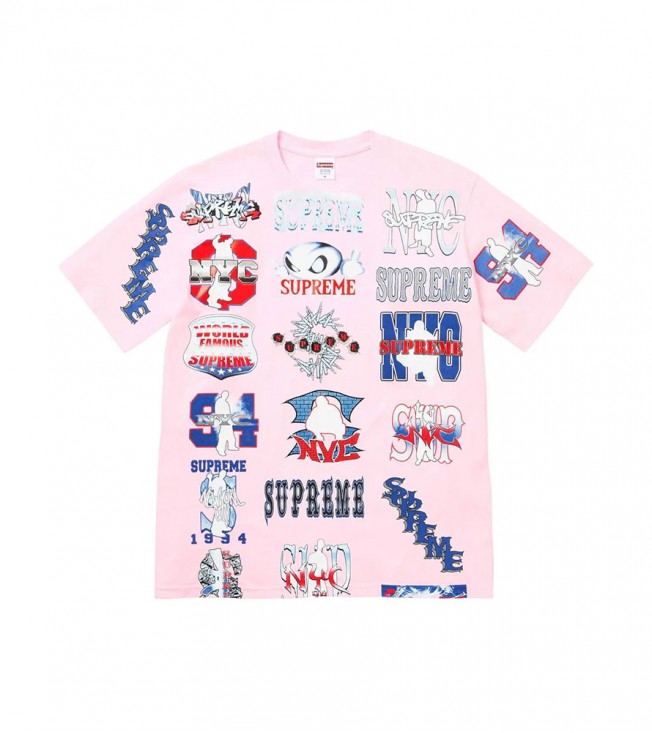 Футболка Supreme Flash Tee Pink