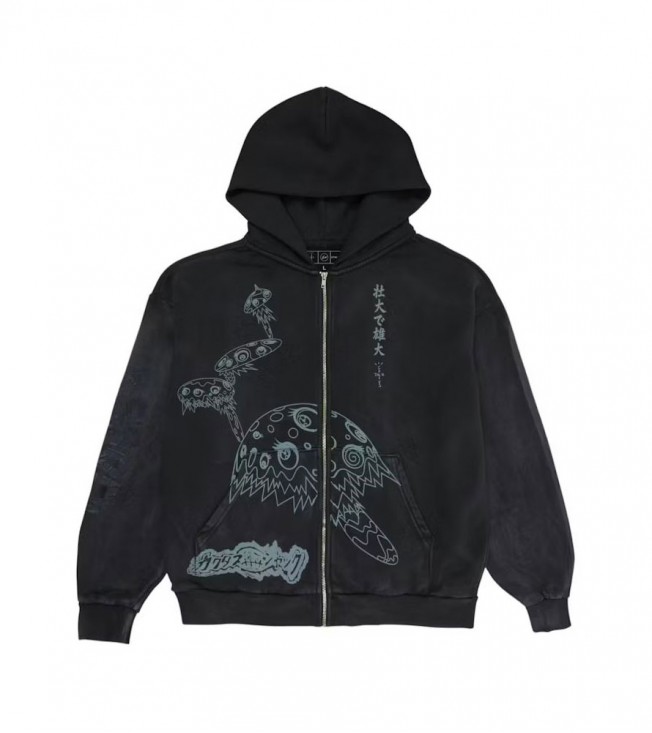Travis Scott Cactus Jack X Fragment X Takashi Murakami Reborn Zip Hoodie