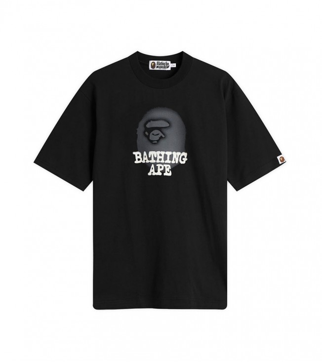 Bape Spray Ape Head Logo T-shirt Black