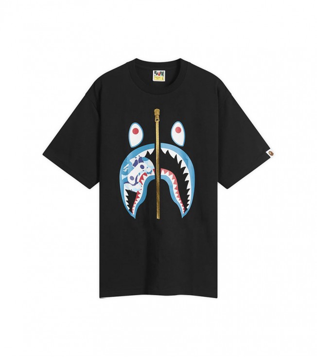 Bape Abc Camoilo Shark Tee Black