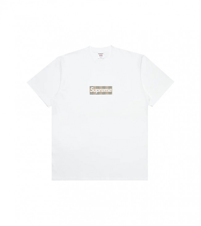 Футболка Supreme Burberry Box Logo Tee White