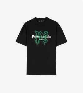 Palm Angels Milan Green Spray Tee