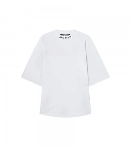 Palm Angels Doubled Allover Fuchsia White Tee