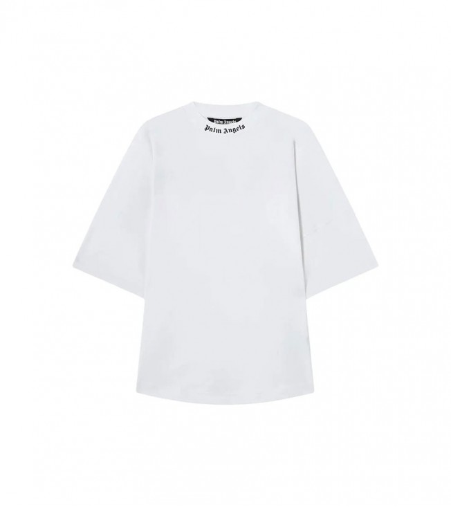 Palm Angels Doubled Allover Fuchsia White Tee
