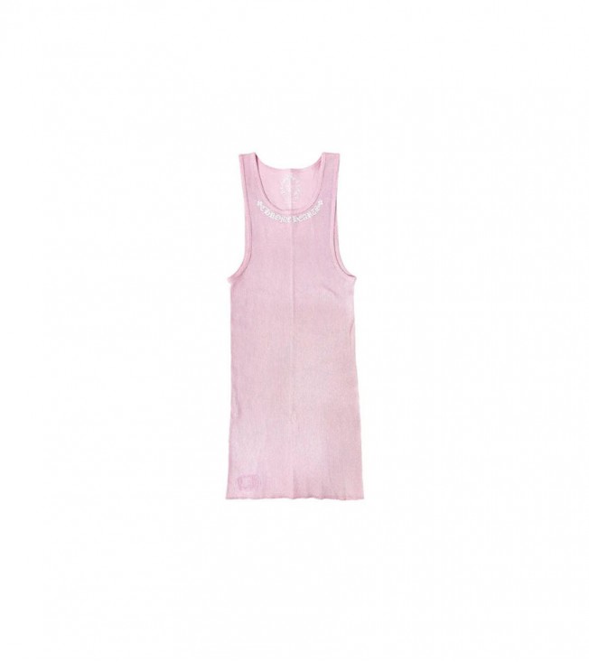Chrome Hearts Pink Love You Neck Logo Tank Top