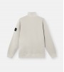 Stone Island Organic Cotton Fleece Full Zip Sweatshirt Pearl Grey