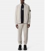 Stone Island Organic Cotton Fleece Full Zip Sweatshirt Pearl Grey